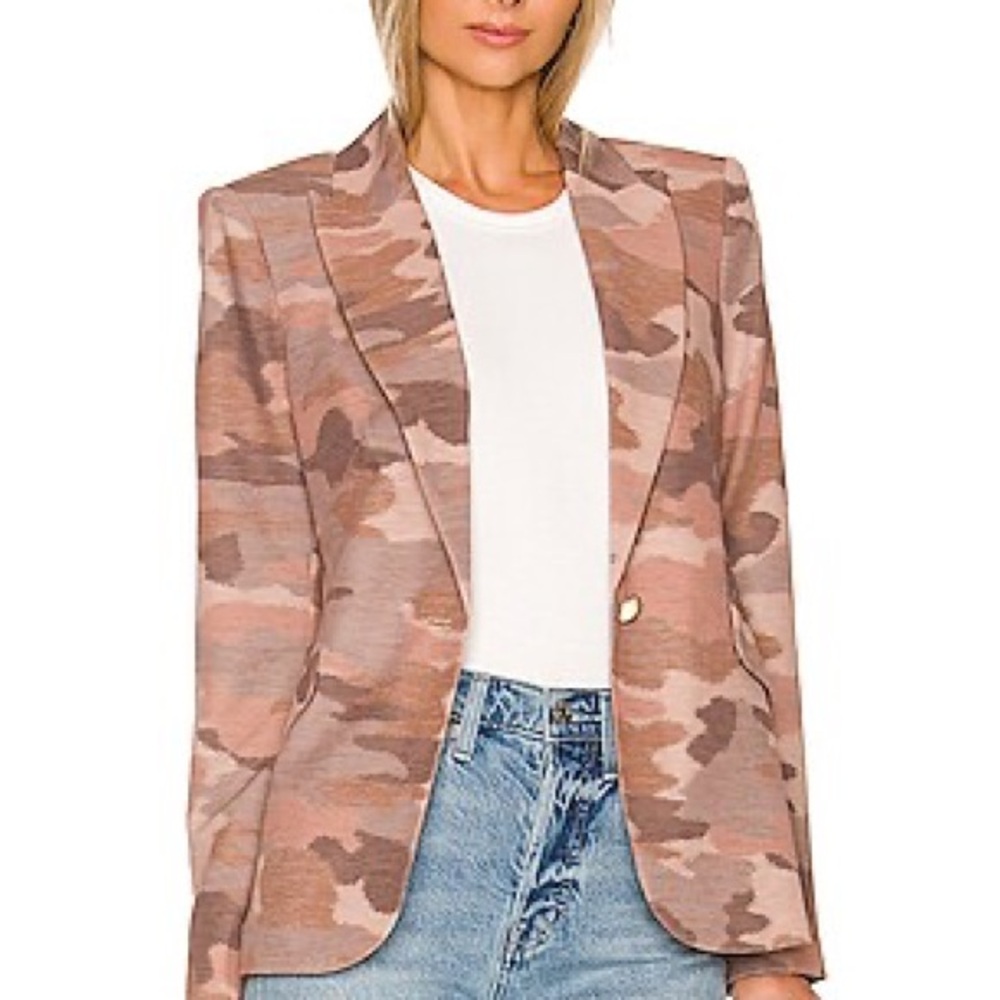 L'AGENCE Brown Tan Blazer Structured Suit Jacket